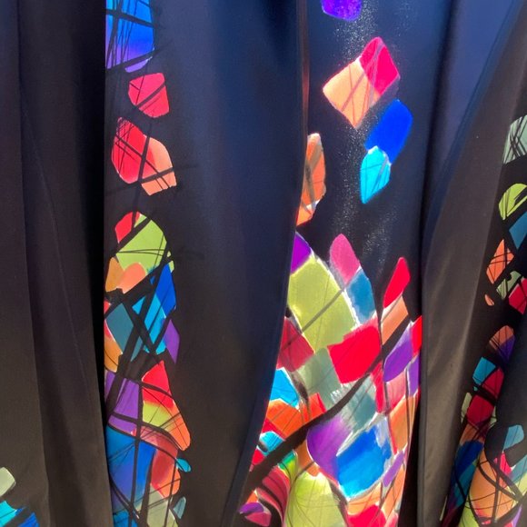 Yolanda Lorente Handpainted Black Stained Glass Jacket - Picture 6 of 11